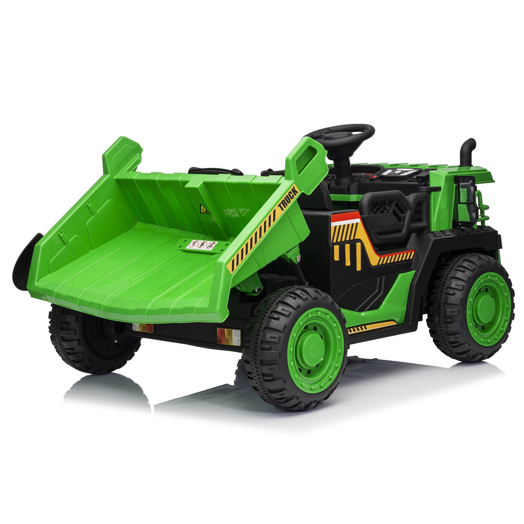Funride 24V Ride on Toys 2 Seater Ride on Dump Truck w/ Remote Control w/ Dump Bed, 3 Speeds, Shovel, Bluetooth/Music, Big Kids, Yellow