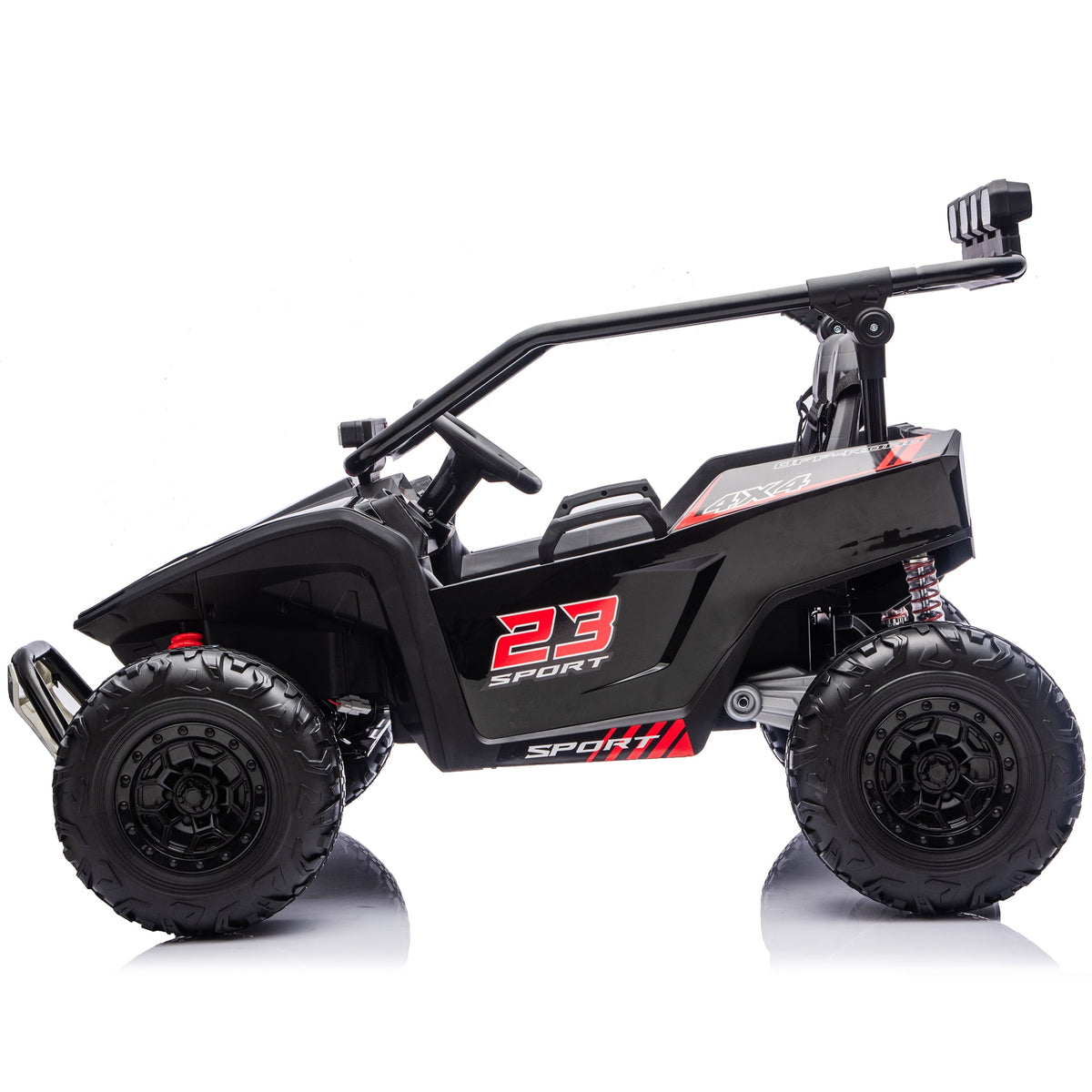 Sunnyfree 24V Ride on Toys 2 Seater UTV for Kids, 4WD 800W Electric Car with Parent Remote Control, LED Lights, Bluetooth Music, Roll Cage, Black