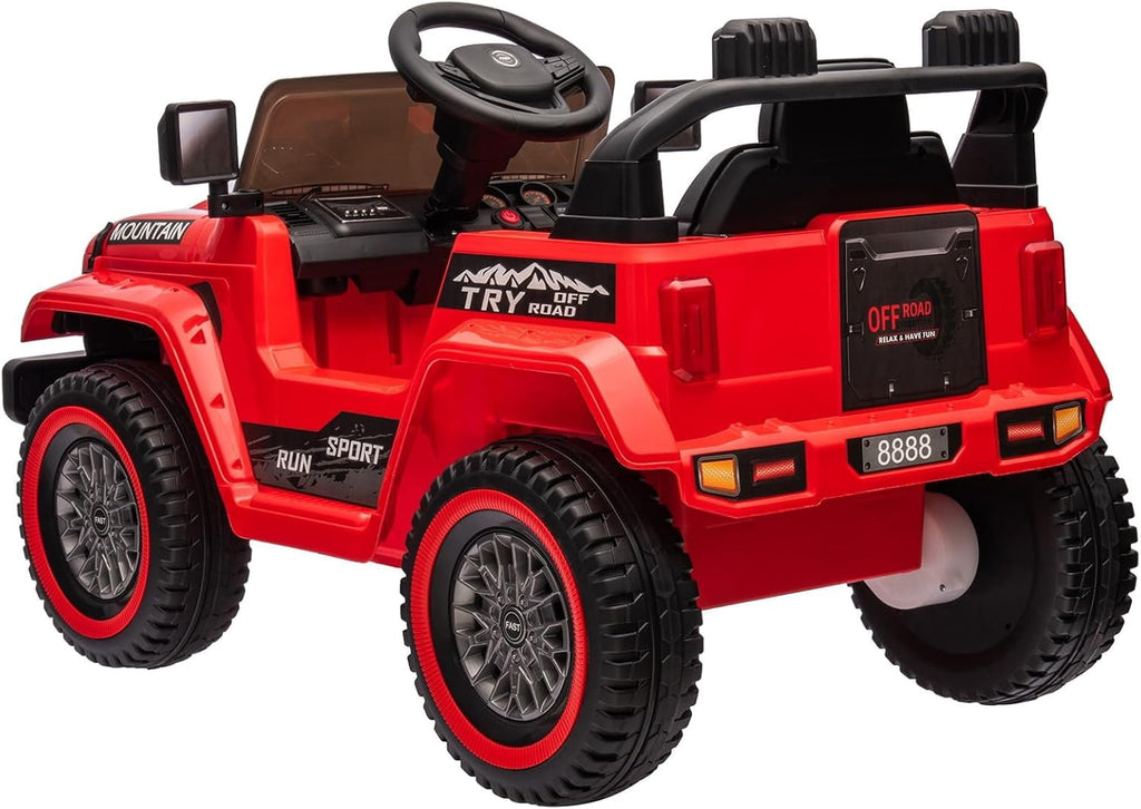 12V Ride-On Electric Car with Parent Remote Control, Dual 35W Motors, 3 Speeds, Spring Suspension, LED Lights, Music, Horn, 66 lbs