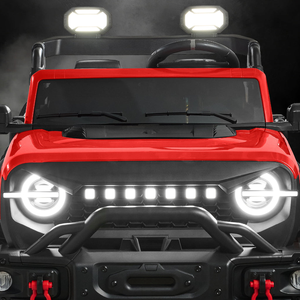 Best Choice Products Kids 24V 2-Seater Electric Ride-On Car Truck w/ Parent Control, Bluetooth, LED Lights - Red