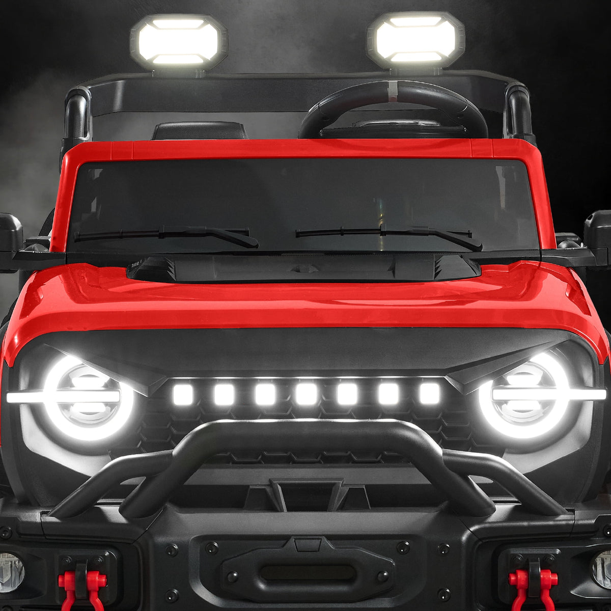 Best Choice Products Kids 24V 2-Seater Electric Ride-On Car Truck w/ Parent Control, Bluetooth, LED Lights - Red