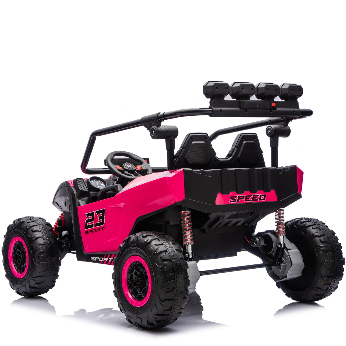 Sunnyfree 24V Ride on Toys 2 Seater UTV for Kids, 4WD 800W Electric Car with Parent Remote Control, LED Lights, Bluetooth Music, Roll Cage, Black