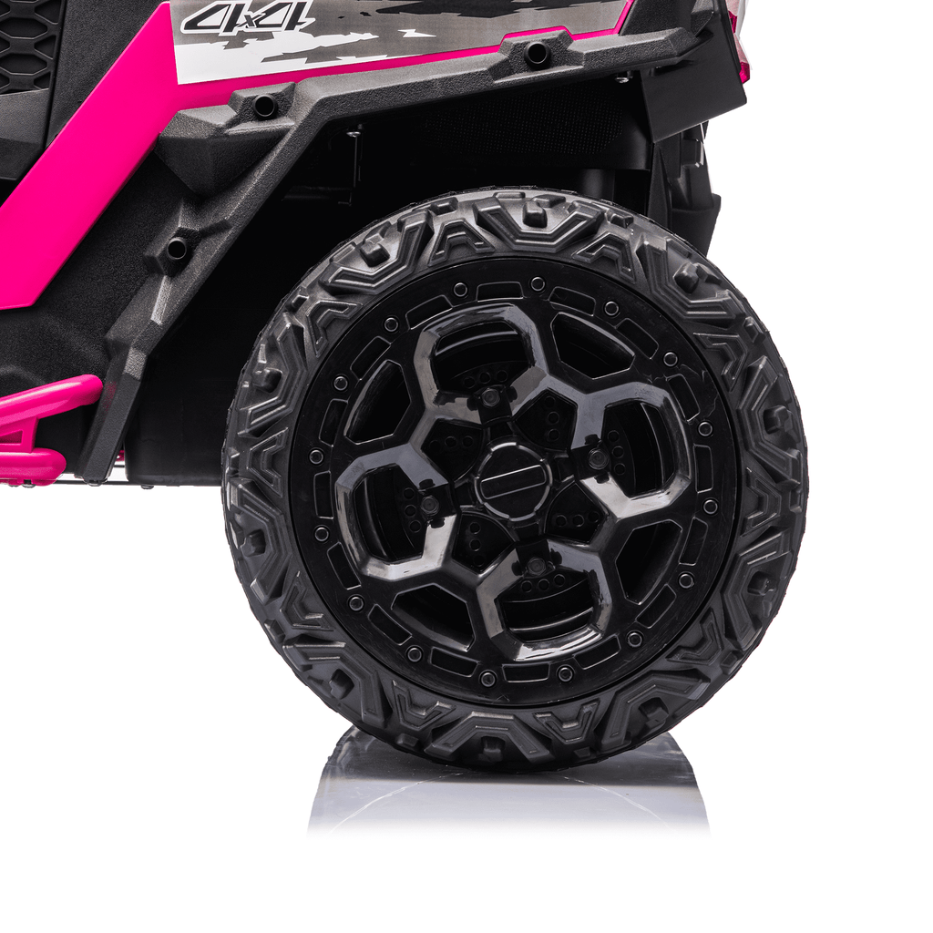 Sunnyfree 24 Volt Ride on Toys for Kids, 4WD 2 Seater Electric UTV Ride on Car with 800W Powerful Motors, Remote Control, Power Car Wheels, Four-Wheel Suspension, Bluetooth Music, LED Lights, Black