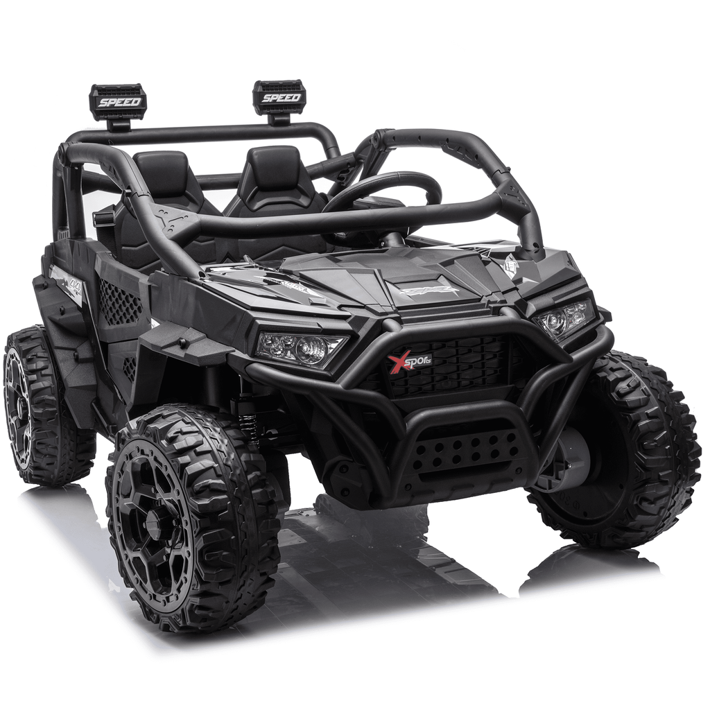 Sunnyfree 24 Volt Ride on Toys for Kids, 4WD 2 Seater Electric UTV Ride on Car with 800W Powerful Motors, Remote Control, Power Car Wheels, Four-Wheel Suspension, Bluetooth Music, LED Lights, Black