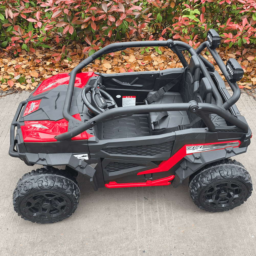 Sunnyfree 24 Volt Ride on Toys for Kids, 4WD 2 Seater Electric UTV Ride on Car with 800W Powerful Motors, Remote Control, Power Car Wheels, Four-Wheel Suspension, Bluetooth Music, LED Lights, Black