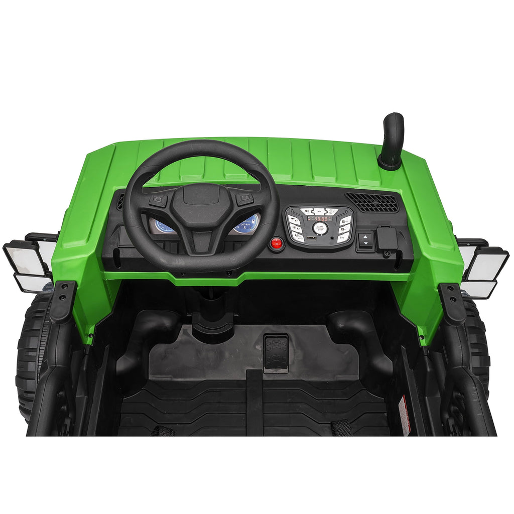 Funride 24V Ride on Toys 2 Seater Ride on Dump Truck w/ Remote Control w/ Dump Bed, 3 Speeds, Shovel, Bluetooth/Music, Big Kids, Yellow