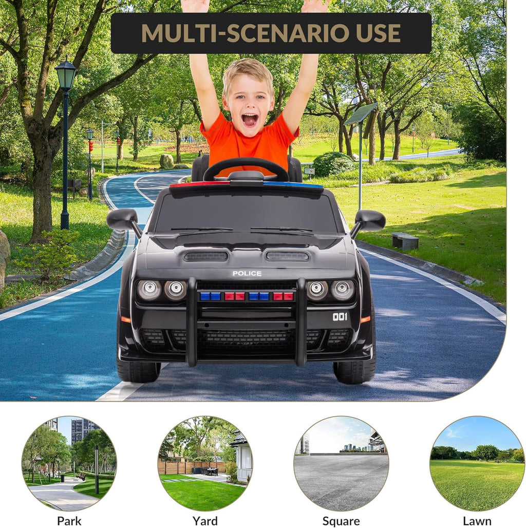 12V Electric Ride-On Car, 2x35W Motors, 7Ah Battery, 3-Speed, Parent Remote Control, Soft Start, Music, FM Radio, Safety Belt, 55 Lbs