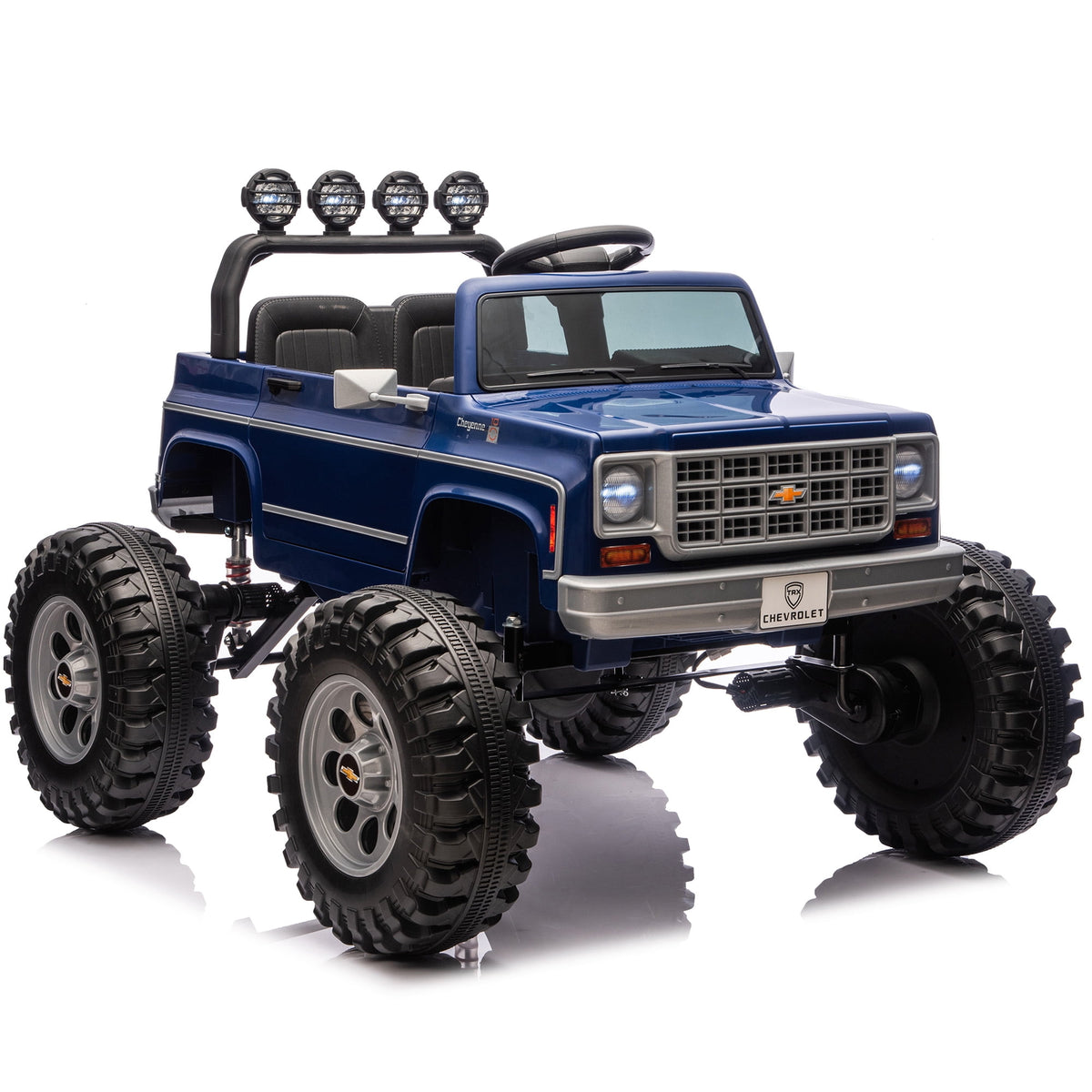Sunnyfree Upgraded 4WD Chevrolet Cheyenne 24 Volt Ride on Toys, Electric Car for Kids, Power Truck Wheels with Remote, Bluetooth, USB, LED Lights, Black