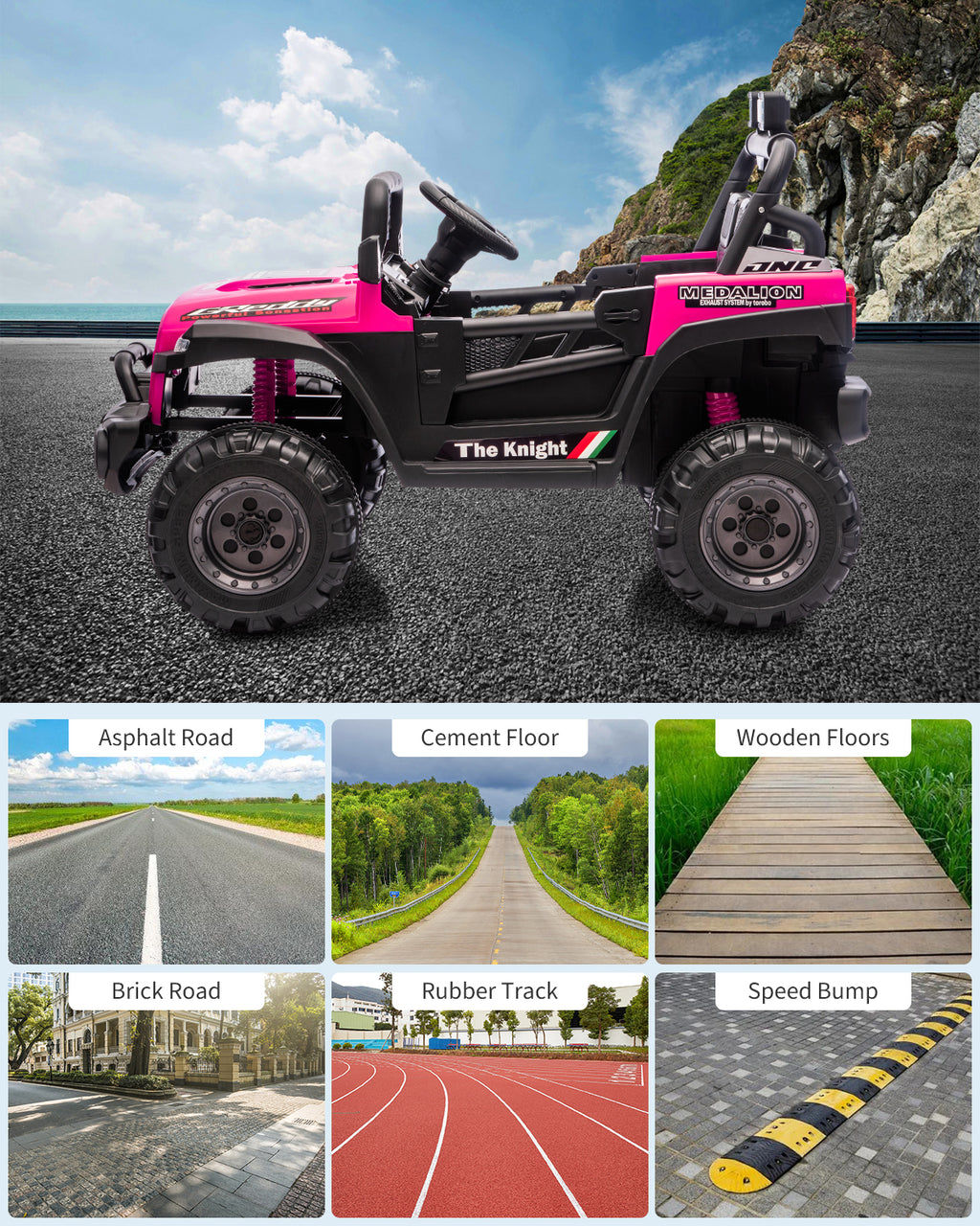 12V Kids Ride-On Truck – Dual 550W Motors, Remote Control, 3-Speed up to 6MPH, Spring Suspension, LED Lights, Music, Safety Belt, Storage – Electric Toy Car for Kids Ages 2-8 – Black