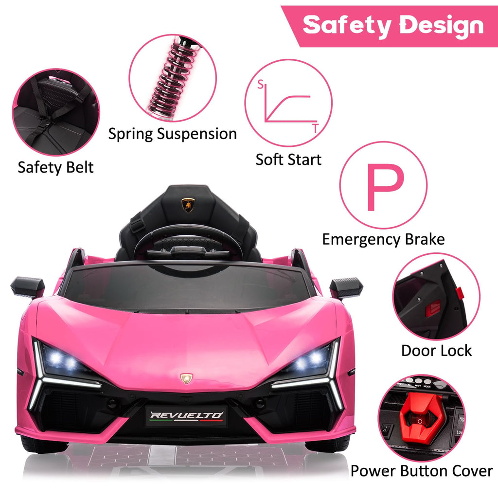 Towallmark 12V Ride On Car for Kids, Licensed Lamborghini Revuelto Electric Vehicle, Battery Powered Sports Car Toy for Boys & Girls,Kids Christmas Gifts