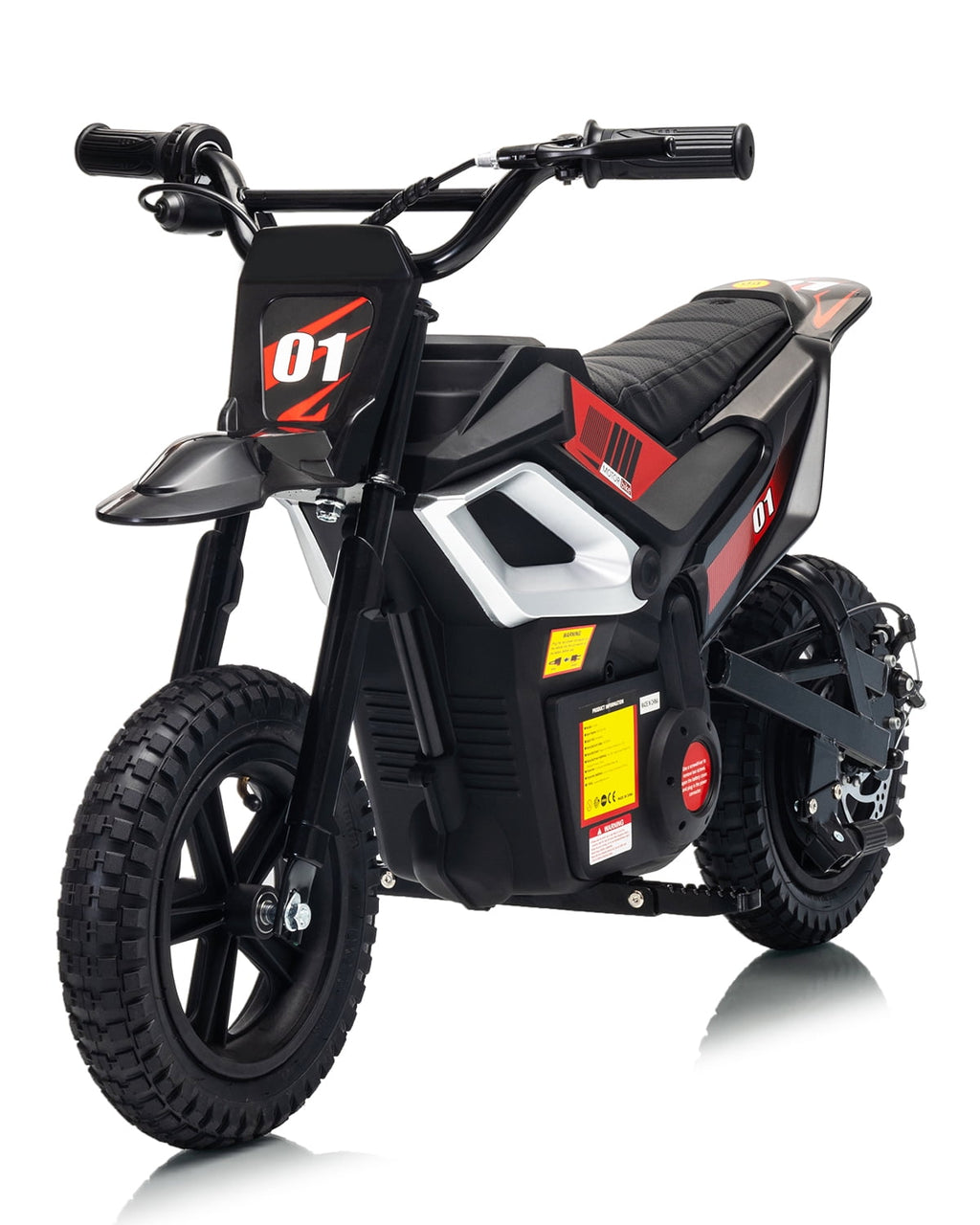24V Kids Electric Dirt Bike, 350W Battery Powered Motorcycle with 12 Inch Fat Tires Rear Suspension Twist Throttle for Teens