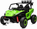 12V 2-Seater Electric UTV Ride-On Car, 4WD, Dual 40W Motors, 2.4G Parent Remote, 12V 7Ah Battery, 110 Lb Capacity,Green