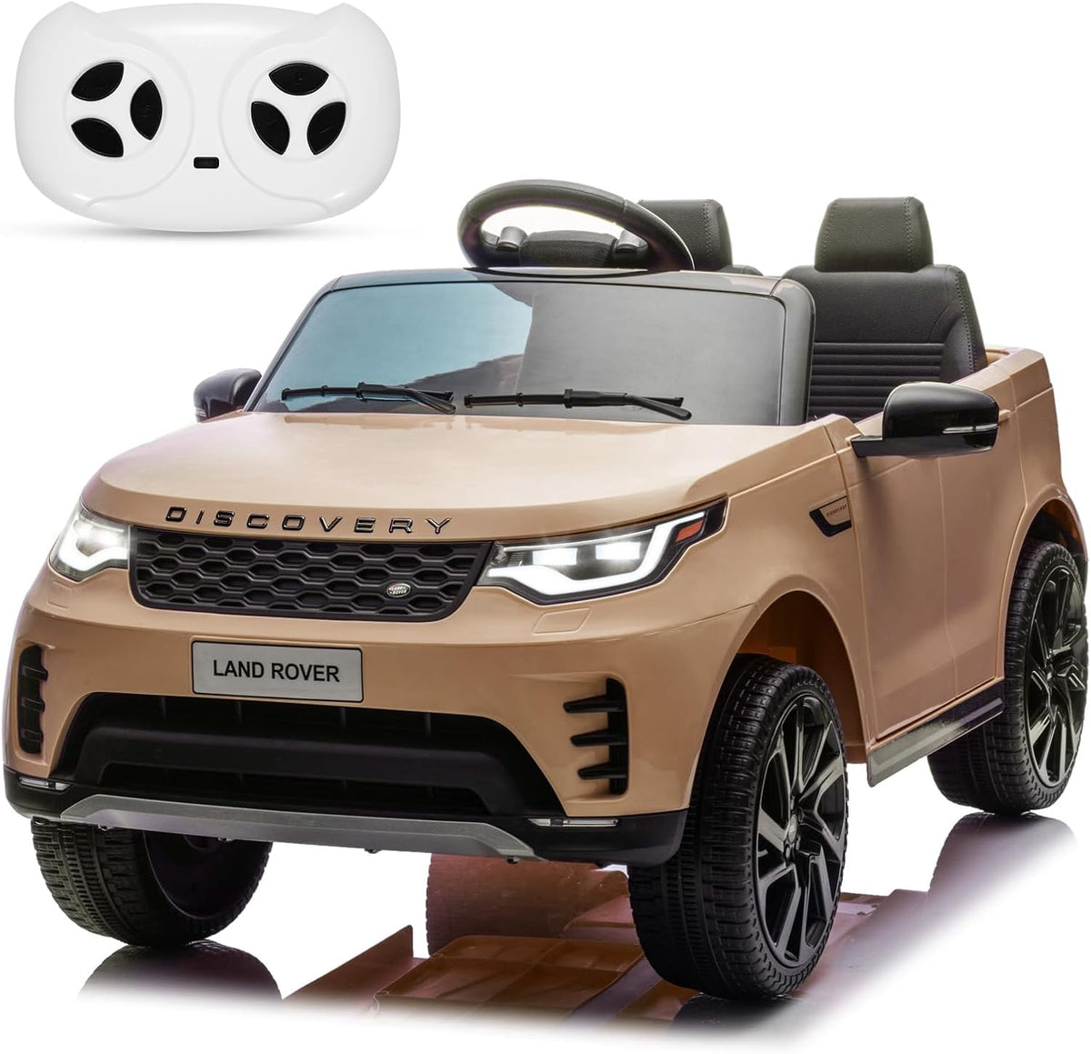 12V 4.5Ah 2-Seater Electric Ride-On Car with Parent Remote Control, Soft Start, 3 Speeds, LED Lights, Music and Safety Belt,White