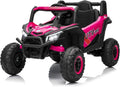 12V 4WD Ride-On Electric Car with Remote Control, 4-Wheel Drive, 4 Spring Suspension, Up to 5 MPH, LED Headlights, Bluetooth