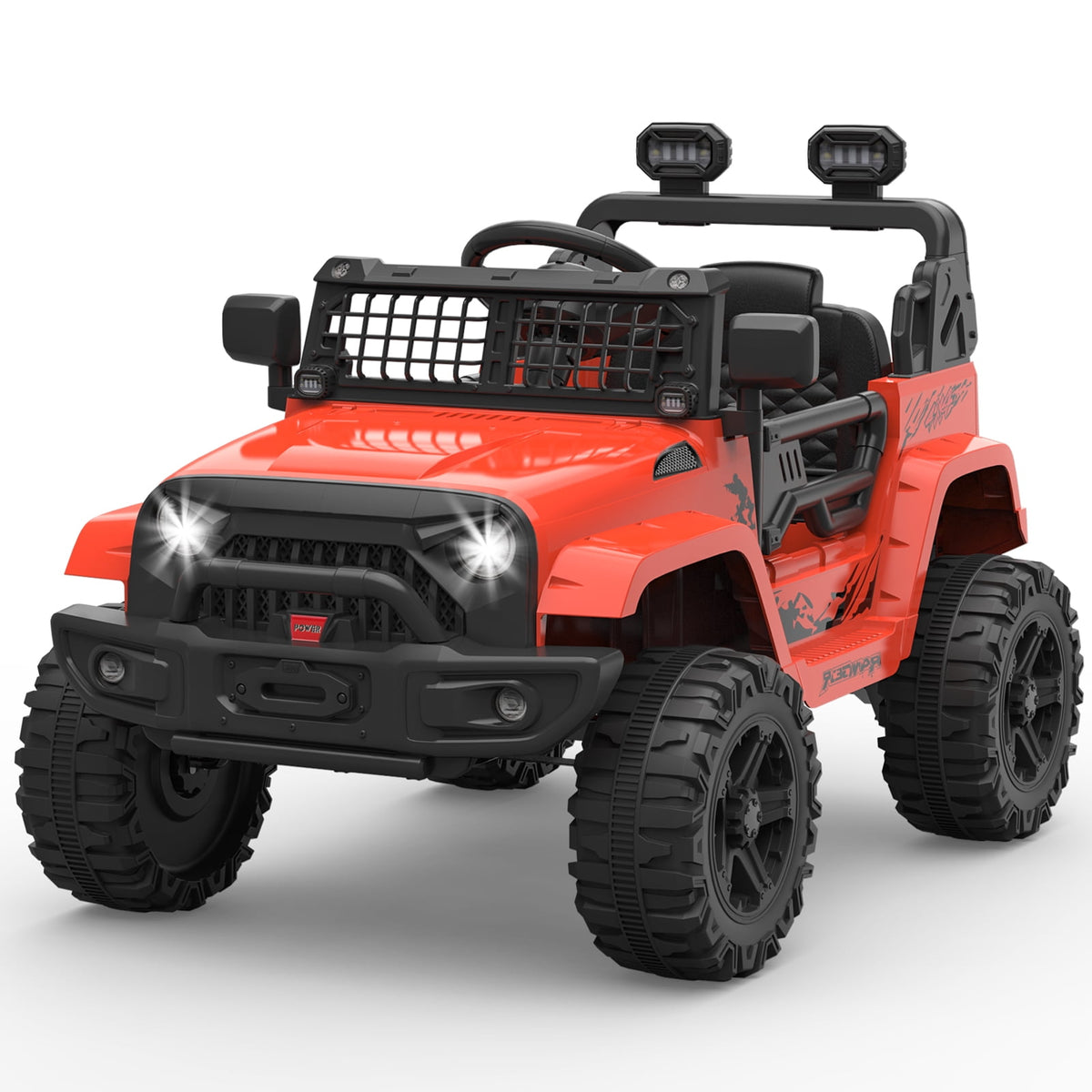 12V Kids Electric Ride-On Truck – Parental Remote Control, Seasonal Suspension, LED Lights, Wireless Connection, 2 Speeds, Standard Test Method Certified, Off-Road Toy Car
