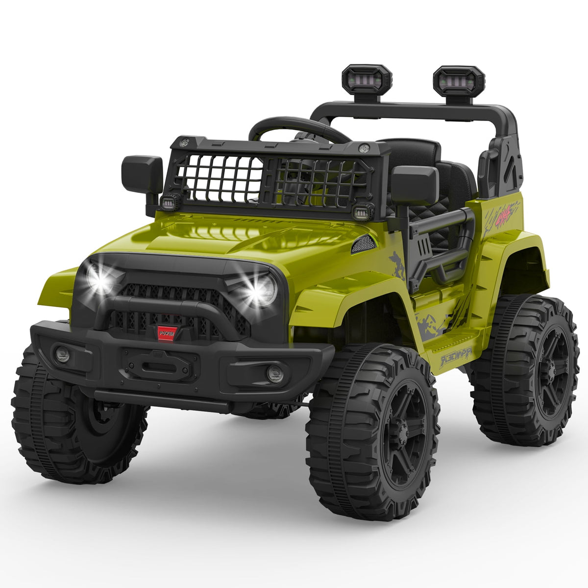 12V Kids Electric Ride-On Truck – Parental Remote Control, Seasonal Suspension, LED Lights, Wireless Connection, 2 Speeds, Standard Test Method Certified, Off-Road Toy Car