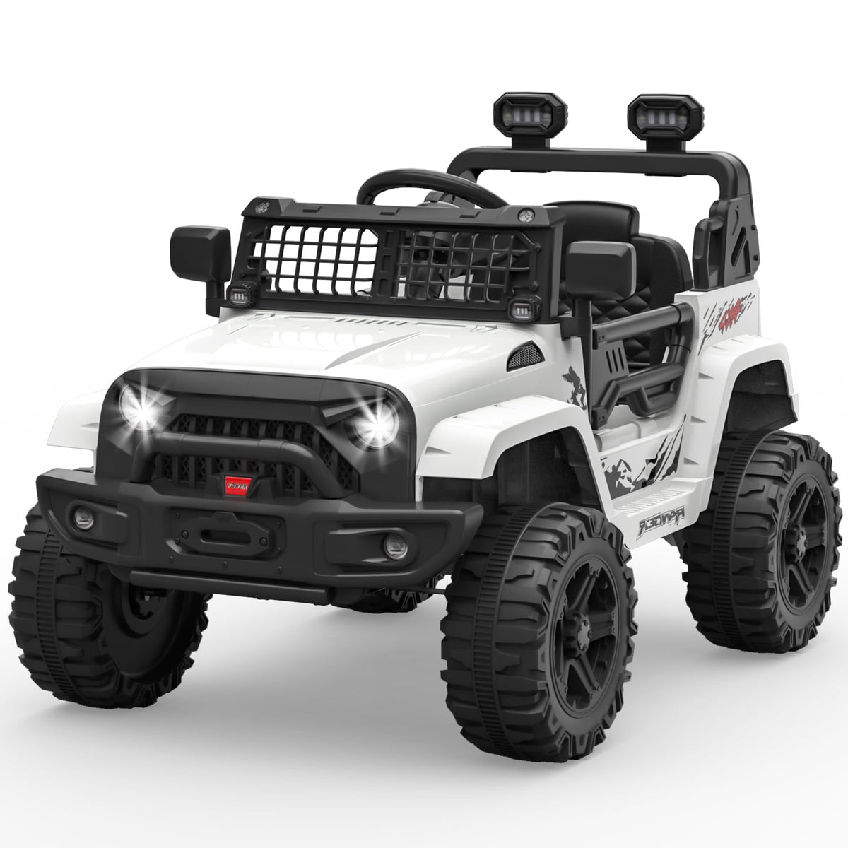 12V Kids Electric Ride-On Truck – Parental Remote Control, Seasonal Suspension, LED Lights, Wireless Connection, 2 Speeds, Standard Test Method Certified, Off-Road Toy Car