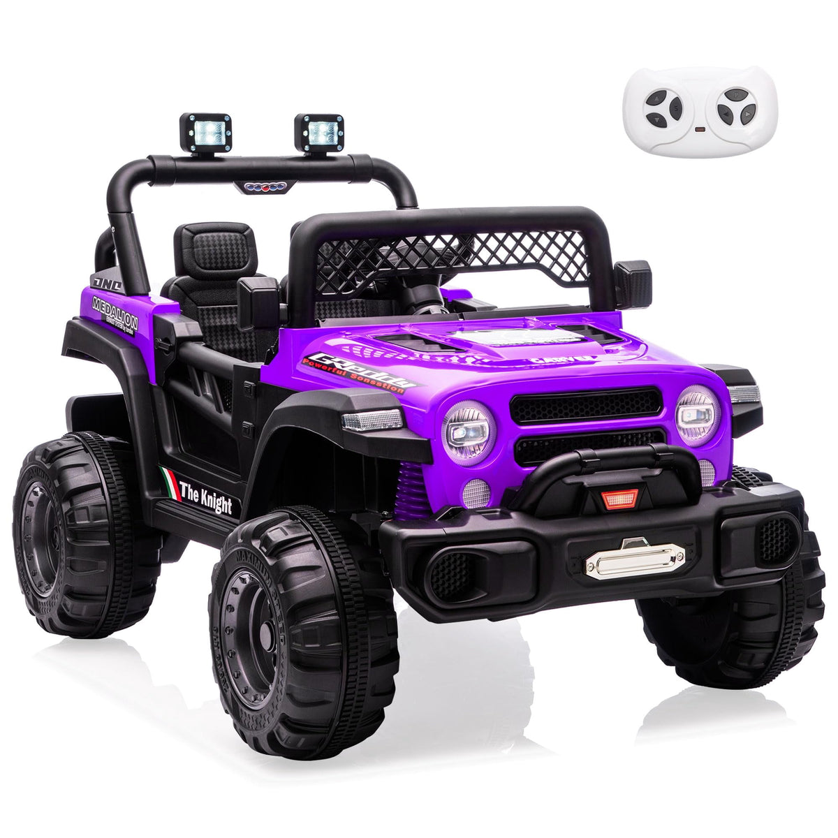 12V Kids Ride-On Truck – Dual 550W Motors, Remote Control, 3-Speed up to 6MPH, Spring Suspension, LED Lights, Music, Safety Belt, Storage – Electric Toy Car for Kids Ages 2-8 – Rose Red