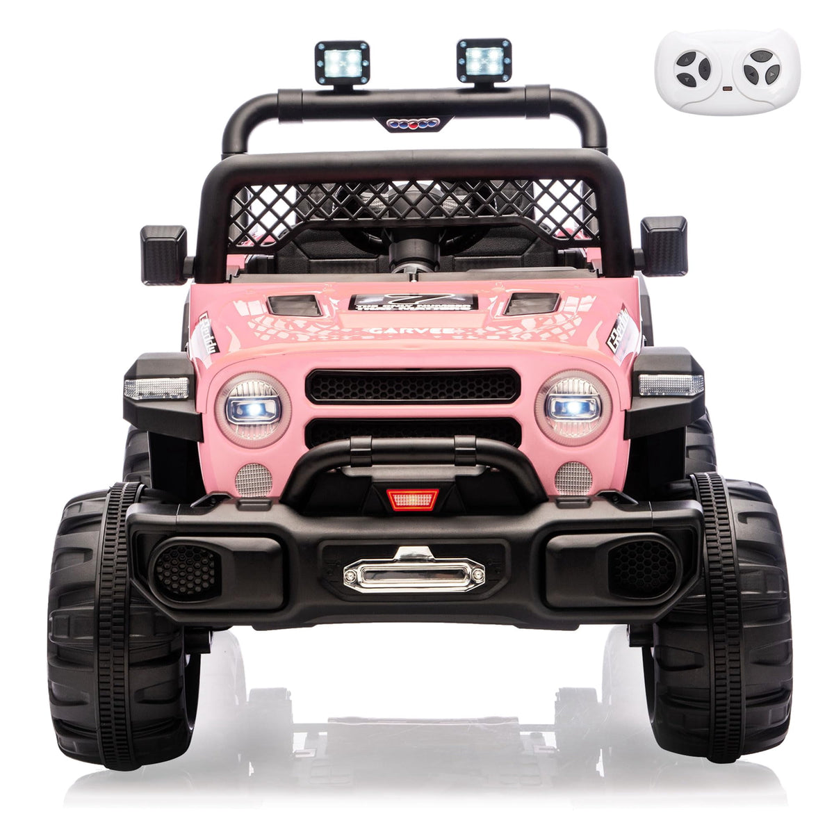 12V Kids Ride-On Truck – Dual 550W Motors, Remote Control, 3-Speed up to 6MPH, Spring Suspension, LED Lights, Music, Safety Belt, Storage – Electric Toy Car for Kids Ages 2-8 – Black