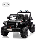 12V Kids Ride-On Truck – Dual 550W Motors, Remote Control, 3-Speed up to 6MPH, Spring Suspension, LED Lights, Music, Safety Belt, Storage – Electric Toy Car for Kids Ages 2-8 – Black
