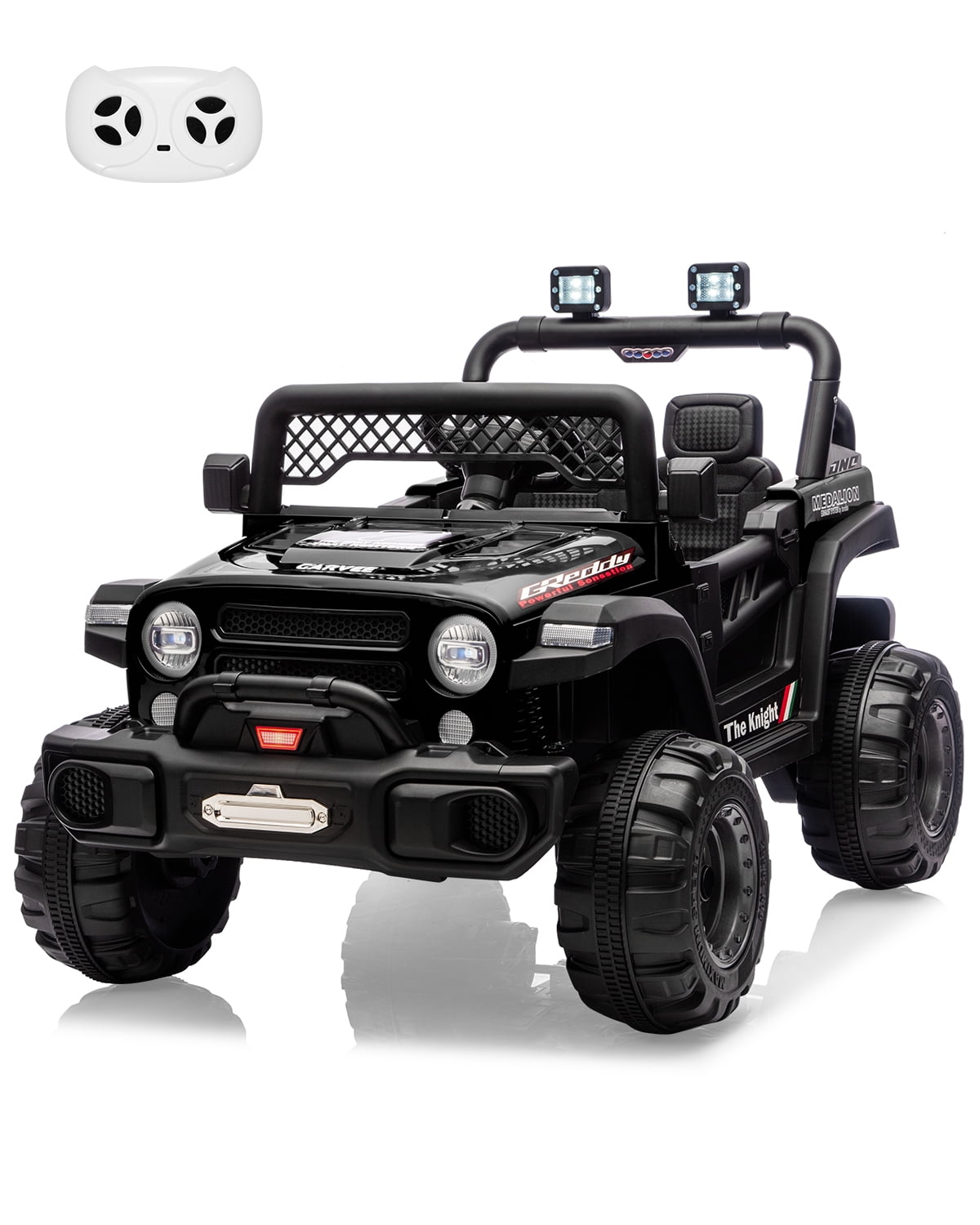 12V Kids Ride-On Truck – Dual 550W Motors, Remote Control, 3-Speed up to 6MPH, Spring Suspension, LED Lights, Music, Safety Belt, Storage – Electric Toy Car for Kids Ages 2-8 – Rose Red