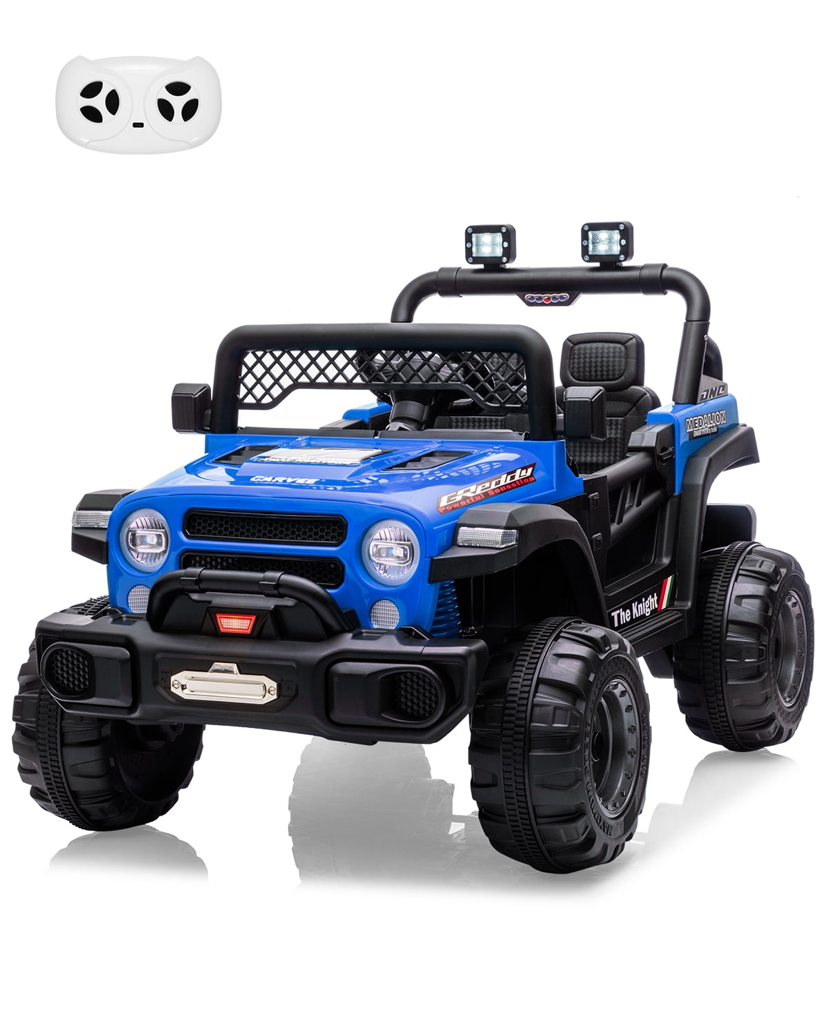 12V Kids Ride-On Truck – Dual 550W Motors, Remote Control, 3-Speed up to 6MPH, Spring Suspension, LED Lights, Music, Safety Belt, Storage – Electric Toy Car for Kids Ages 2-8 – Rose Red