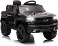 12V Licensed Chevrolet Silverado Ride On Truck, Electric Ride On Car with Remote Control, Bluetooth, MP3, LED Lights, Spring Suspension, Storage Bin, Realistic Truck Toy