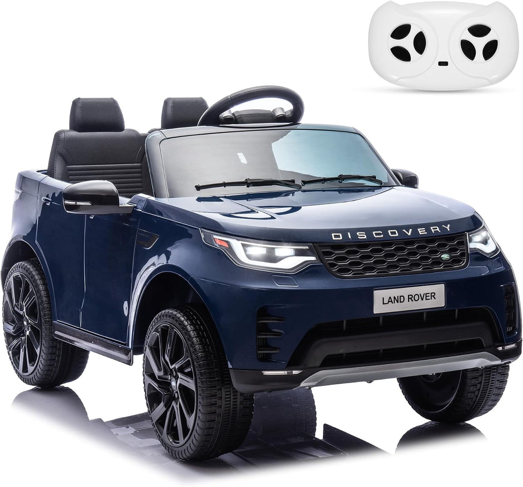 12V Licensed Land Rover 2-Seater Ride On Vehicle with Parent Remote Control, Double Doors, LED Lights, Manual Driving, Rechargeable Battery Powered Electric Ride On Car,Dark blue