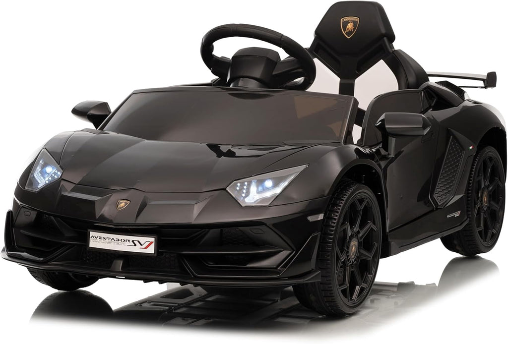 12V Licensed Sports Car Ride On Vehicle with Remote Control, Electric Ride On Car with Bluetooth, Hydraulic Swing Doors, LED Lights, Dual 25W Motors, USB/AUX/TF Audio