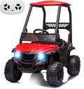 12V Ride-On Electric Car with Trunk, Remote Control, Spring Suspension, Locking Door, 3 Speeds, LED Headlights, Music, USB & AUX, Electric Vehicle for Ages 3+,Red
