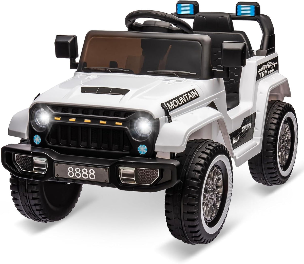 12V Ride-On Electric Car with Parent Remote Control, Dual 35W Motors, 3 Speeds, Spring Suspension, LED Lights, Music, Horn, 66 lbs