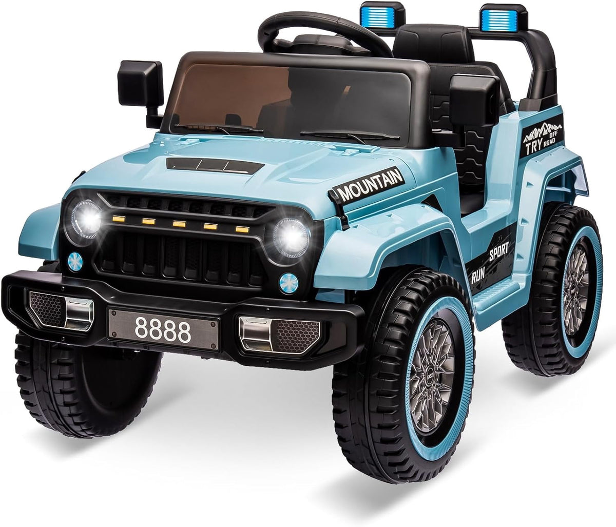 12V Ride-On Electric Car with Parent Remote Control, Dual 35W Motors, 3 Speeds, Spring Suspension, LED Lights, Music, Horn, 66 lbs