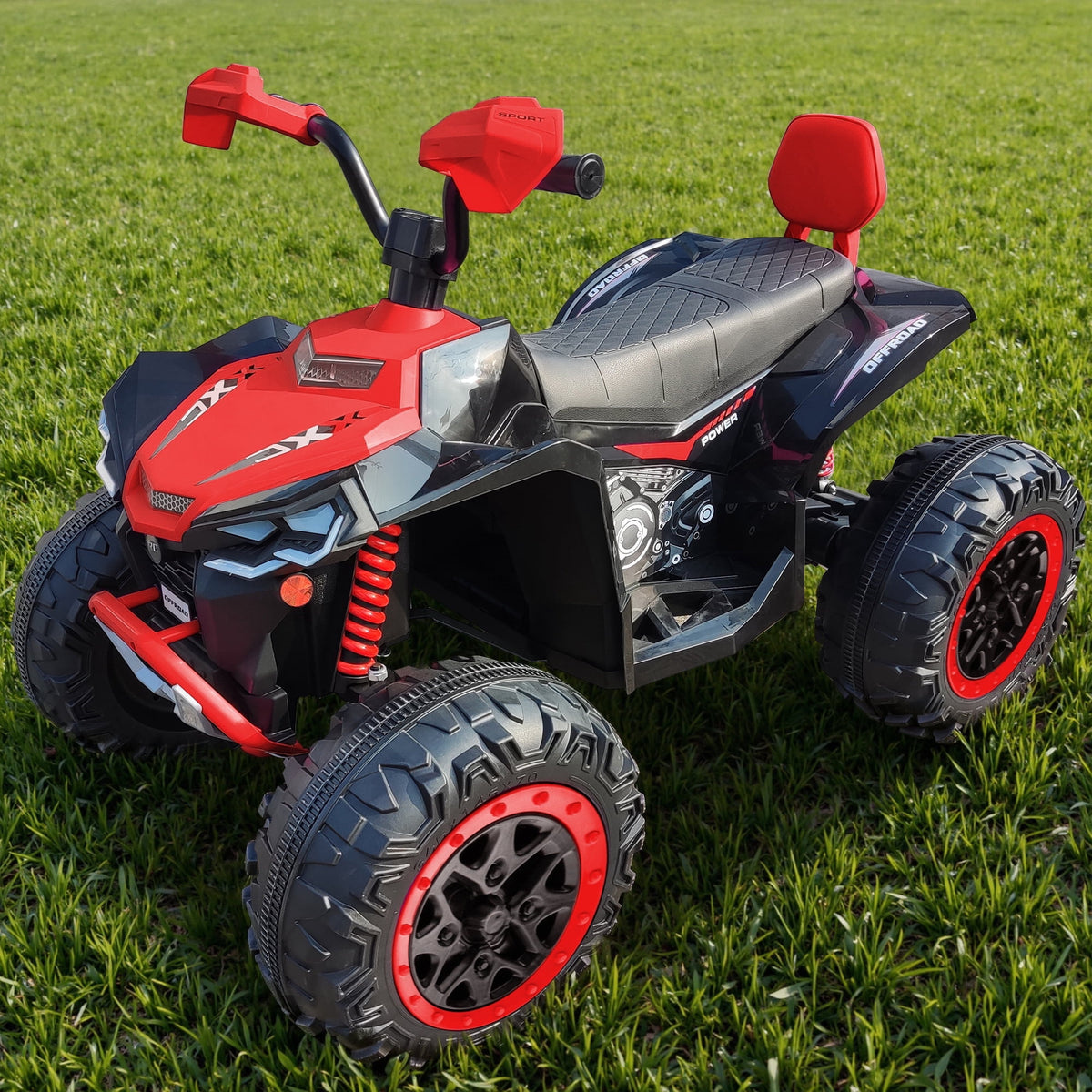 24V 2 Seater 4WD Ride on Toys ATV for Kids 4*200W 4-Wheeler Quad w/ MP3 LED Lights Music, Green