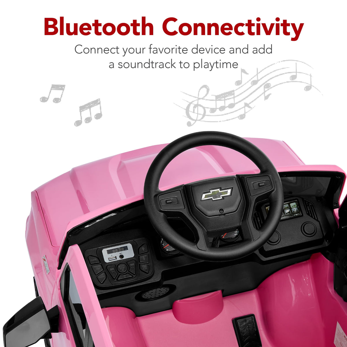 Best Choice Products 12V 2.5 MPH Licensed Chevrolet Silverado Ride On Truck Car Toy w/ Parent Remote Control - Pink