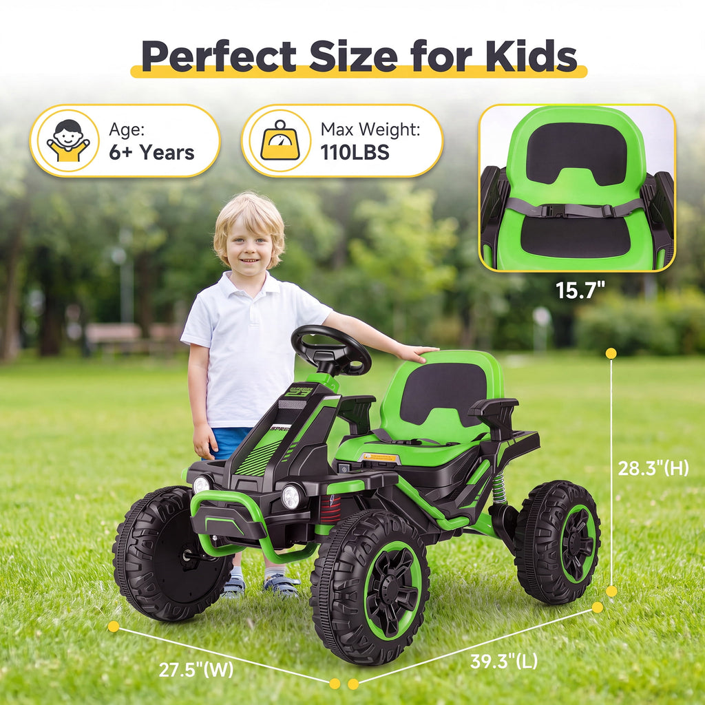 Funcid 36V Ride on Car for Kids, 4 Wheeler Electric Car with 600W Motors, Ride on Toy for Big Kids, Electric ATV with Spring Suspension, Bluetooth, Music, LED Lights, Pink