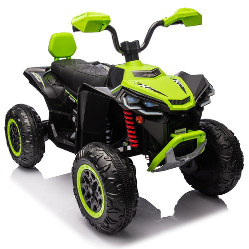 24V 2 Seater 4WD Ride on Toys ATV for Kids 4*200W 4-Wheeler Quad w/ MP3 LED Lights Music, Green