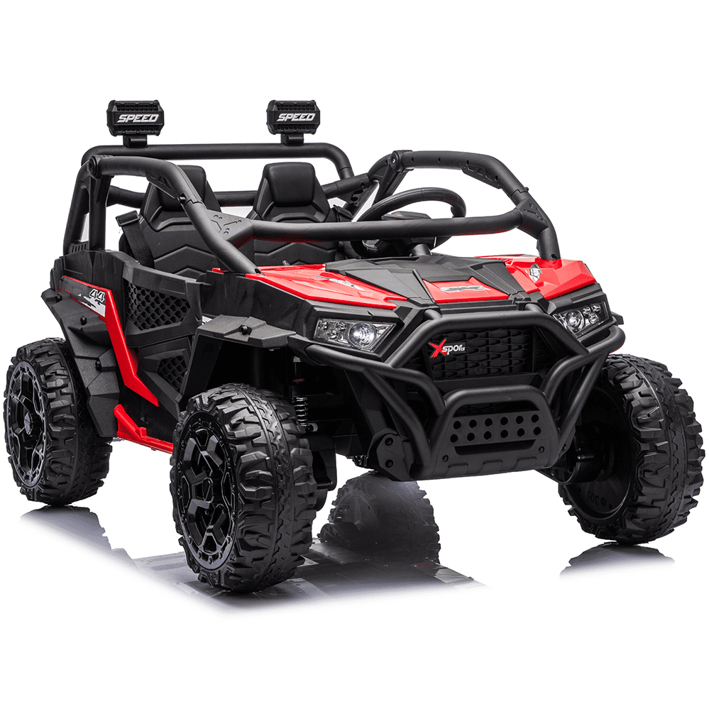 Zukpow 24V Ride Ons for Kids, 2 Seater Electric Car with Remote Control, 4x200W Motors, Power Car Wheels Ride on Toys UTV with Bluetooth Music, USB, Slow Start, LED Lights, Rear Storage Box, Black