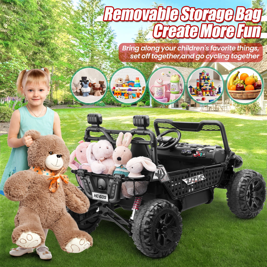 VIBESPARK XXL 24V Ride on Toys for Big Kids Ages 3-8, Key Start Metal Frame UTV with Power Display, 7AH Ride on Cars w/ 150W Motors, Bluetooth, Volume Knob, Safety Belt, Max 5mph, Pink