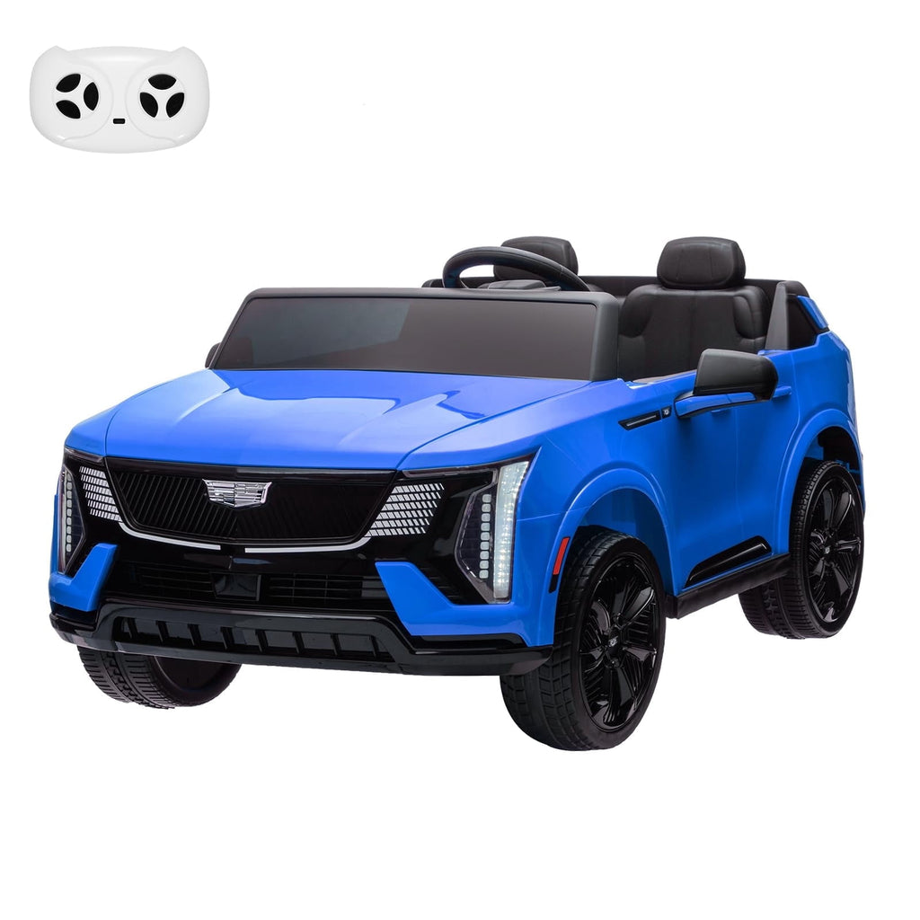 2 Seater Ride on Car for Kids 24V Licensed Cadillac Electric Car Toy Toddlers Battery Powered Ride on Truck with 2.4G Remote Control, Full-Wheel Suspension, Music, LED Lights, Blue
