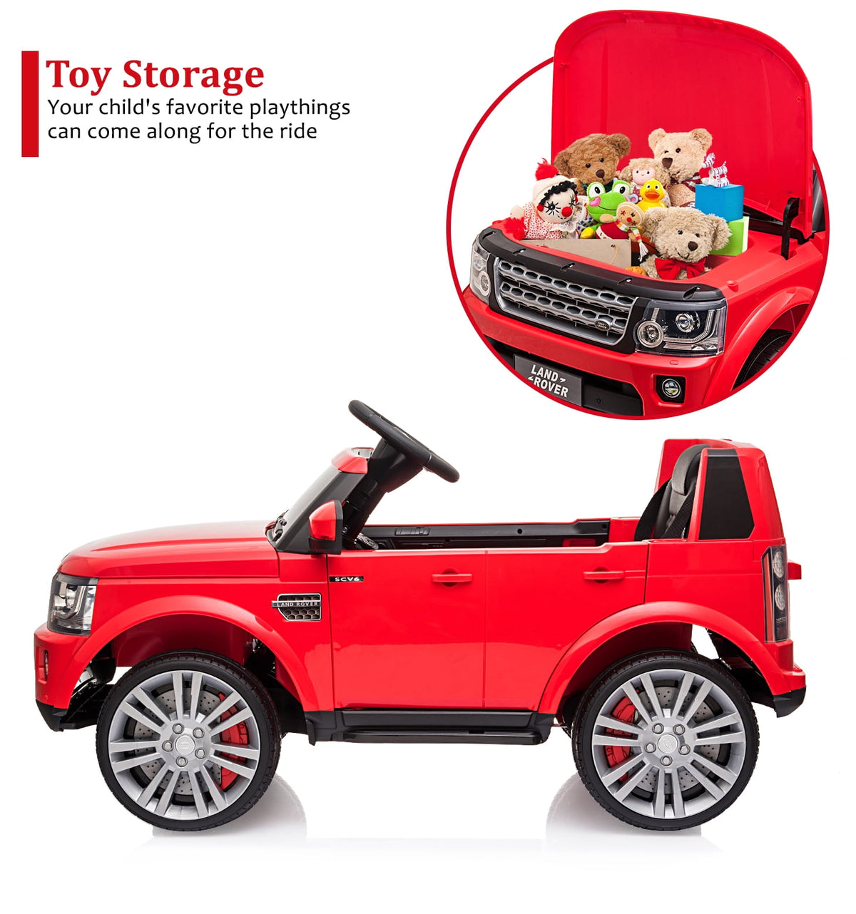 Licensed Land Rover 2-Seater 12V/24V Electric Ride-On Car for Kids Ages 3-8 - Remote Control, MP3, LED Lights, Adjustable Speeds, Shock Absorbers, Safety Seat Belts - Green