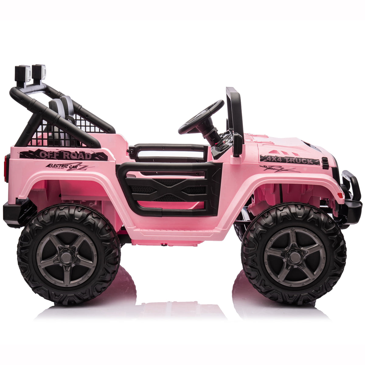 Funride 24 Volt Ride on Toys, 800W Electric Car for Kids with Remote Control, 4WD/2WD Switchable Power Car Wheels, 2-Seater Ride On Truck with Music, Bluetooth, Pink