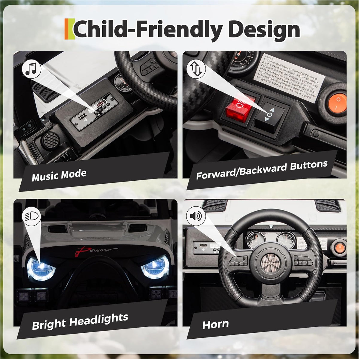 12V Electric Ride-On Truck, 4-Wheel Ride-On Car with Parent Remote Control, Dual 35W Motors, Spring Suspension, 3 Speeds, Bluetooth, LED Lights
