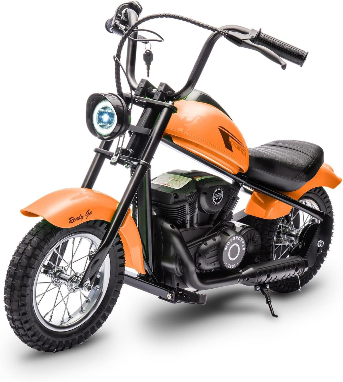 24V Electric Dirt Bike, 250W Motorized Motorcycle with LED Light, Leather Seat, 2 Speeds up to 14 MPH, Up to 60 Minutes Runtime,Green