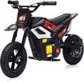 24V Electric Dirt Bike, 350W Ride-On Motorcycle with Rear Suspension, Twist-Grip Throttle, 12-Inch Rubber Tires, 13.67 MPH, 132 Lbs