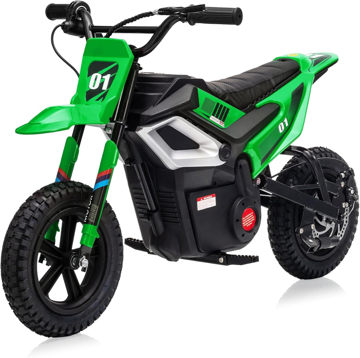 24V Electric Dirt Bike, 350W Ride-On Motorcycle with Rear Suspension, Twist-Grip Throttle, 12-Inch Rubber Tires, 13.67 MPH, 132 Lbs