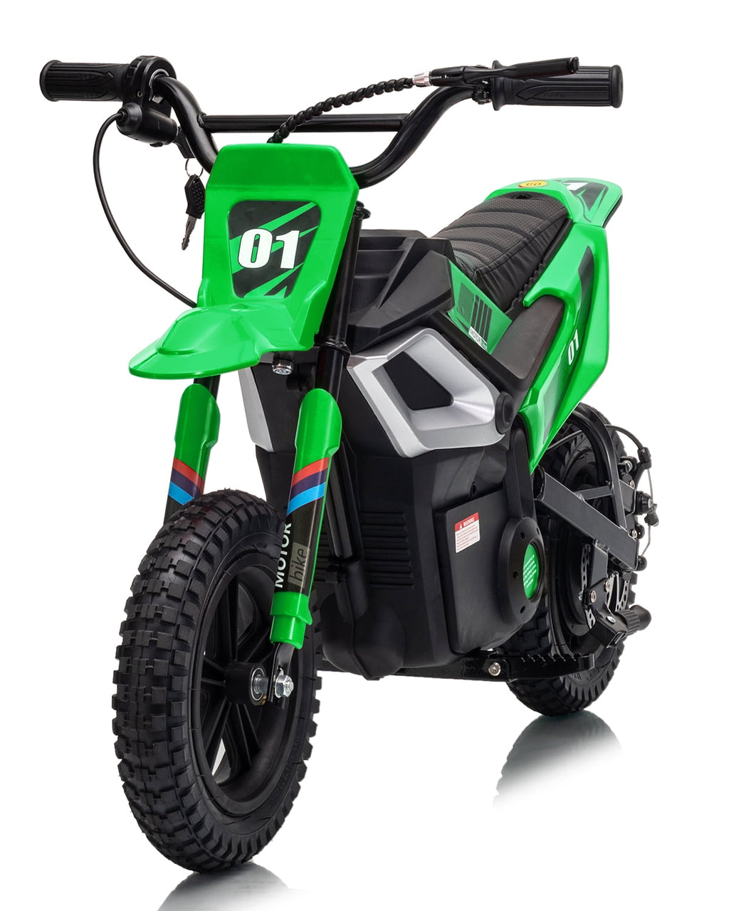 24V Kids Electric Dirt Bike, 350W Battery Powered Motorcycle with 12 Inch Fat Tires Rear Suspension Twist Throttle for Teens