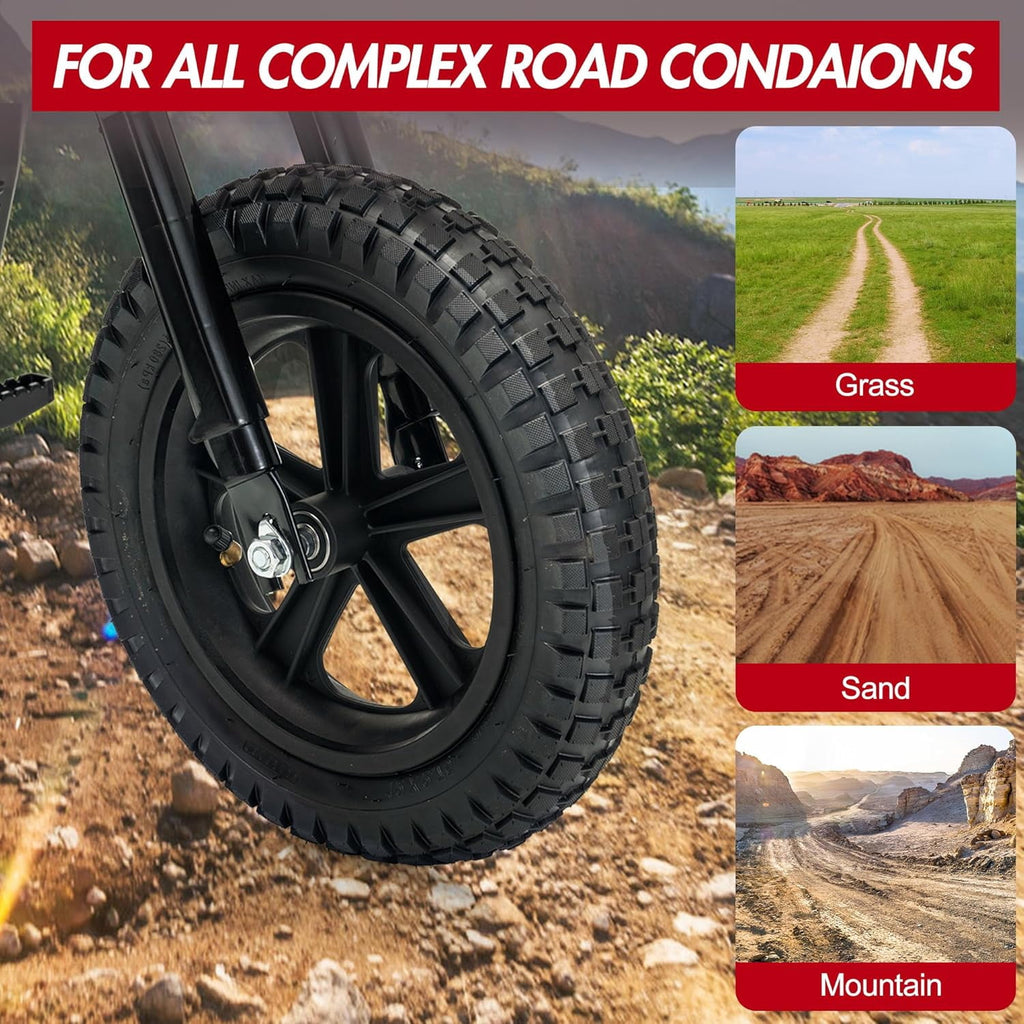 24V Electric Dirt Bike, 350W Ride-On Motorcycle with Rear Suspension, Twist-Grip Throttle, 12-Inch Rubber Tires, 13.67 MPH, 132 Lbs