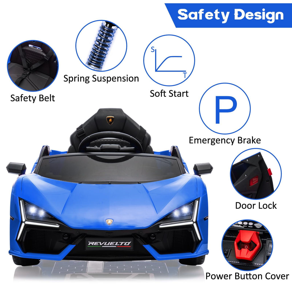 Towallmark 12V Ride On Car for Kids, Licensed Lamborghini Revuelto Electric Vehicle, Battery Powered Sports Car Toy for Boys & Girls,Kids Christmas Gifts