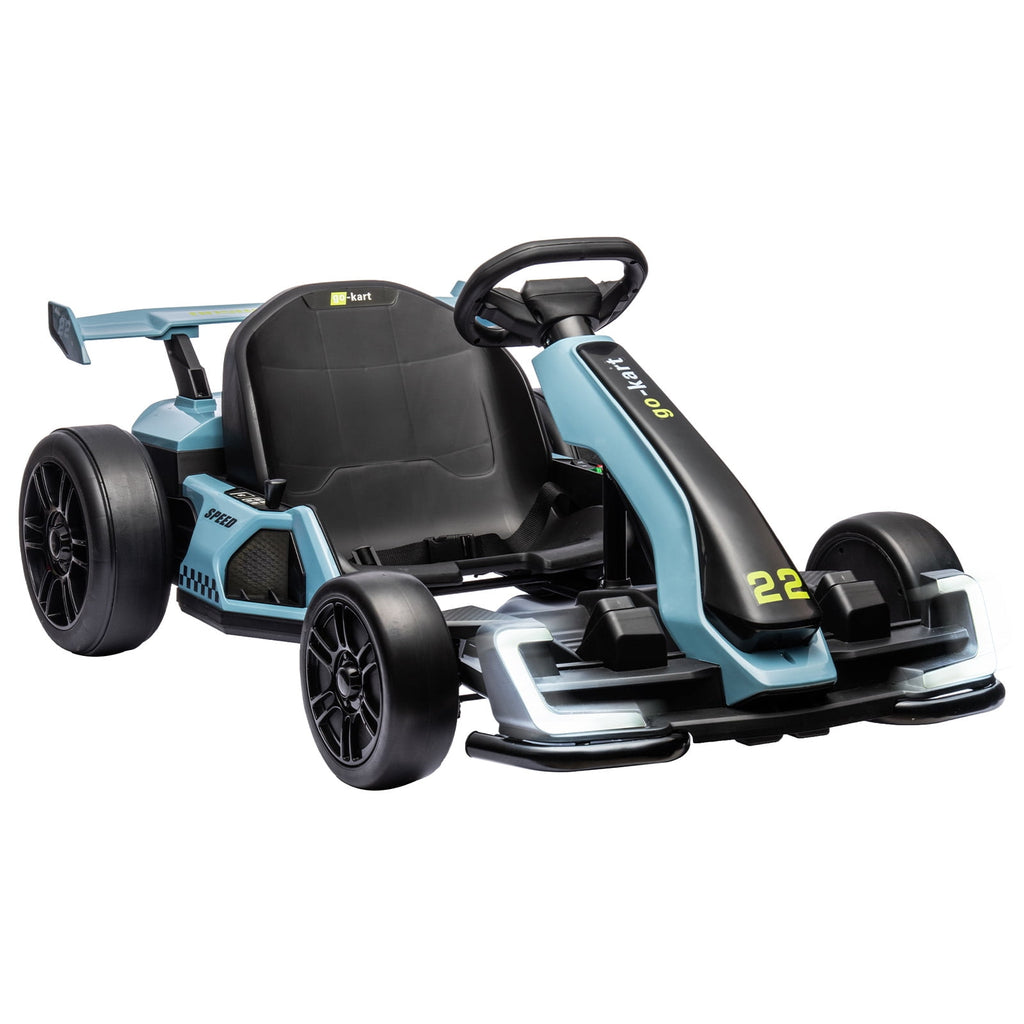 24V Kids Electric Go Kart, 300W Drift Ride-On Car with Dual 150W Motors - Adjustable Seat, 4 Speed Modes, 8.5mph Max, LED Lights, Music & Horn, Safety Belt, Outdoor Racing Toy - Red