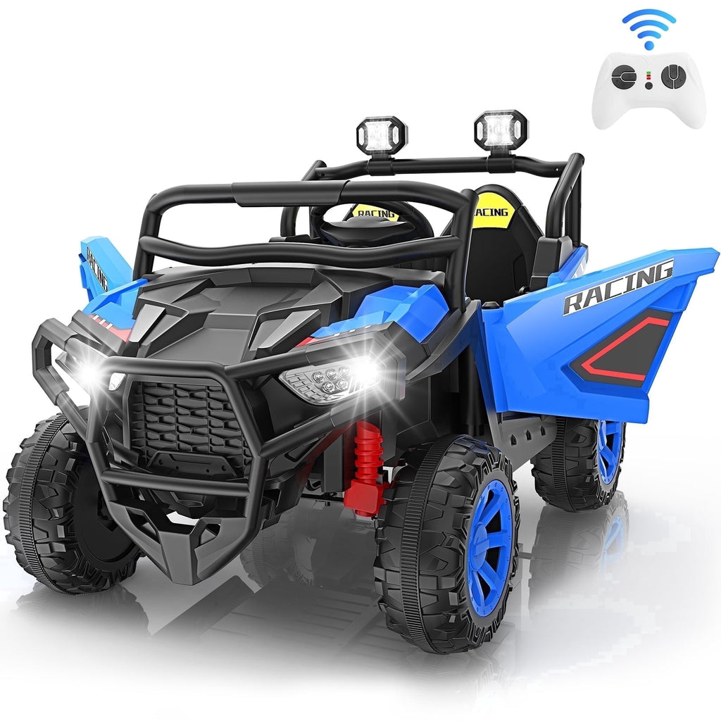Funcid 24 Volt Ride on Toys, 2-Seater Ride on Cars with Remote Control, 400W Electric Car, Ride on UTV w/ Bluetooth, MP3, Seat Belts, Volume Adjustment, Suspension, Pink